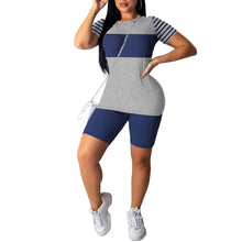 Load image into Gallery viewer, Women's Summer Two-Piece Set Running Sportswear Casual Loose T-Shirt Shorts Set round Neck Short Sleeve Soft Versatile Basic