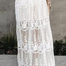Load image into Gallery viewer, Summer Boho Women Maxi Dress Loose Embroidery White Lace long Tunic Beach Dress Vacation dresses for women 2022 evening dresses