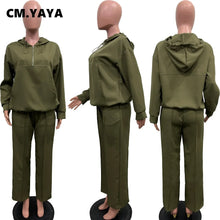 Load image into Gallery viewer, CM.YAYA Long Sleeve Women Set Loose Long Sleeve Hoodies Pant Suits 2024 Spring 2 Two Piece Sets Sporty Tracksuits Street Outfits