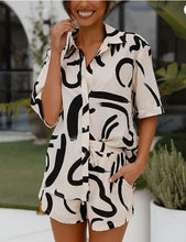 Load image into Gallery viewer, New In Matching Sets Women Summer Outfits For Women 2025 Casual Beach Holiday Loose Shirt Short Sets Bohemian Two Piece Set For