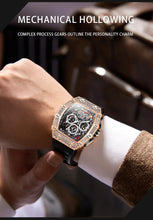 Load image into Gallery viewer, 2022 New Men's Automatic Mechanical Watch ONOLA Fashion Unique Luxury Diamond Inlaid Design Waterproof Silicon Tape Watches Men