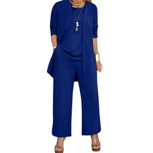 Load image into Gallery viewer, Women Clothes Stylish Women's 3-piece Pantsuit Set with Long Sleeve Cardigan O Neck Vest Wide Leg Trousers Fall Spring Outfit