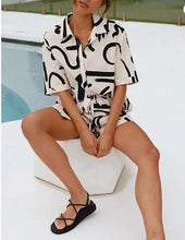 Load image into Gallery viewer, New In Matching Sets Women Summer Outfits For Women 2025 Casual Beach Holiday Loose Shirt Short Sets Bohemian Two Piece Set For