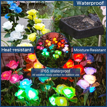 Load image into Gallery viewer, Solar Garden Lights Waterproof LED Outdoor Simulation Rose Flower Solar Light Pathway Lights for Yard Garden Backyard Decor 