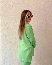 Load image into Gallery viewer, summer outfits for women 2025 New Loose Button Long Sleeve Shirt and Cropped Pants Casual Sports Summer women's suit Pants Set