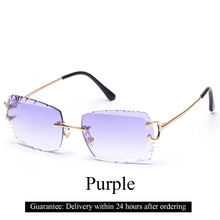 Load image into Gallery viewer, Ruiao Luxury high quality rimless diamond cut nylon lens UV400 Sunglasses fashion square metal legs glasses for men women