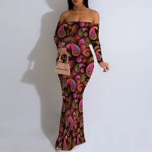 Load image into Gallery viewer, Women's Fall Off Shoulder Bodycon Dress Formal Long Sleeve Elegant Cocktail Party Maxi Dress Wedding Guest Dresses