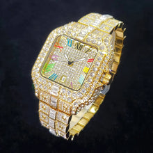 Load image into Gallery viewer, 2025 New Luxury Diamond Watch Men Fashion Iced Out Square Colorful Number Watches Hip Hop Bling Jewelry Reloj Hombre for Party