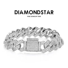 Load image into Gallery viewer, Rose Gold Plated Miami Curb Cuban Chain Bracelets Hip Hop 925 Sterling Silver Moissanite Cuban Link Chain Bracelets for Unisex