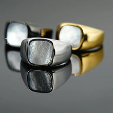 Load image into Gallery viewer, Mens Rings Stainless Steel Square Signet Rings for Men,Pinky Thumb Ring for Dad Father Jewelry Gift for Him,Men's Ring for Biker