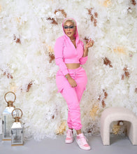 Load image into Gallery viewer, CM.YAYA Fashion Women's Set Long Sleeve Zipper Fly Hoodies and Jogger Cargo Pants 2023 Active Two 2 Piece Sets Outfit Tracksuit