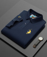 Load image into Gallery viewer, Luxury Embroidery Men's Polo Shirt Summer Thin Breathable 100%Cotton Black Navy Blue Lapel Short-Sleeved Tops Brand Clothing