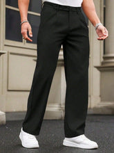 Load image into Gallery viewer, New Draped Straight Men Pants Fashion Business Loose CasualWide-leg Suit Pants,Pleated Trousers With Pockets For Boyfriend Husba