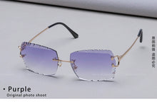 Load image into Gallery viewer, Ruiao Luxury high quality rimless diamond cut nylon lens UV400 Sunglasses fashion square metal legs glasses for men women