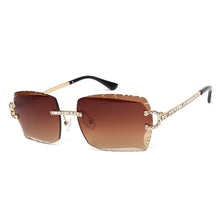 Load image into Gallery viewer, Fashion Rimless Square Sunglasses Vintage Diamond Brand Design Cut Lens Sun Glasses Men Women Metal Frame Luxury UV400 Eyewear