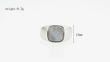 Load image into Gallery viewer, Mens Rings Stainless Steel Square Signet Rings for Men,Pinky Thumb Ring for Dad Father Jewelry Gift for Him,Men's Ring for Biker