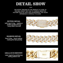 Load image into Gallery viewer, Rose Gold Plated Miami Curb Cuban Chain Bracelets Hip Hop 925 Sterling Silver Moissanite Cuban Link Chain Bracelets for Unisex