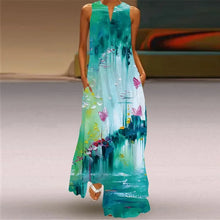 Load image into Gallery viewer, Vintage Maxi Dress Women Summer Loose Sleeveless Long Dresses Elegant Lady V Neck Pocket Boho Beach Sundress Vestidos Plus Size