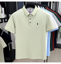 Load image into Gallery viewer, 100% pure cotton high-end brand men's short sleeve polo shirt summer fashion original pony embroidery golf Paul casual T-shirt