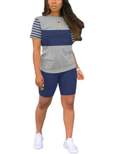 Load image into Gallery viewer, Women's Summer Two-Piece Set Running Sportswear Casual Loose T-Shirt Shorts Set round Neck Short Sleeve Soft Versatile Basic