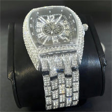 Load image into Gallery viewer, Luxury Gold Watches Men Brand MISSFOX Fashion Hip Hop lce Diamond Sun Pattern Literal Quartz Wristwatch Male Dropshipping Hot