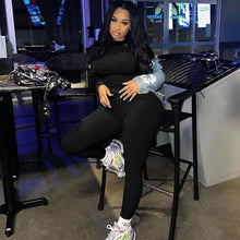 Load image into Gallery viewer, Europe Style Women's Autumn New Solid Color Round Neck Long Sleeve Tight Top Fashion Street Trouser Suit Women