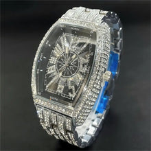 Load image into Gallery viewer, Luxury Gold Watches Men Brand MISSFOX Fashion Hip Hop lce Diamond Sun Pattern Literal Quartz Wristwatch Male Dropshipping Hot