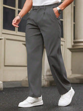 Load image into Gallery viewer, New Draped Straight Men Pants Fashion Business Loose CasualWide-leg Suit Pants,Pleated Trousers With Pockets For Boyfriend Husba