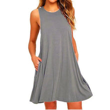 Load image into Gallery viewer, Women's Summer Casual Swing T-Shirt Dresses Beach Cover Up With Pockets Plus Size Loose T-shirt Dress