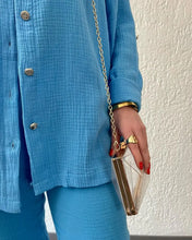 Load image into Gallery viewer, summer outfits for women 2025 New Loose Button Long Sleeve Shirt and Cropped Pants Casual Sports Summer women's suit Pants Set