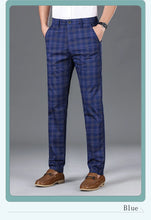 Load image into Gallery viewer, Luxury Brand Men's Stripe Plaid Casual Pants Men Army Green Four Seasons High Quality Business Trousers Men's Slim Straight Pant