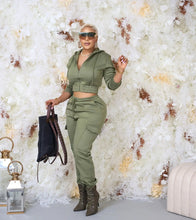 Load image into Gallery viewer, CM.YAYA Fashion Women's Set Long Sleeve Zipper Fly Hoodies and Jogger Cargo Pants 2023 Active Two 2 Piece Sets Outfit Tracksuit