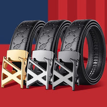 Load image into Gallery viewer, Men's belt v luxury high-end l business alloy buckle belt high-quality leather v soft belt matched with suit pants v and jeans