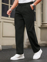 Load image into Gallery viewer, New Draped Straight Men Pants Fashion Business Loose CasualWide-leg Suit Pants,Pleated Trousers With Pockets For Boyfriend Husba