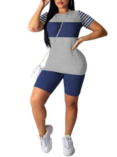 Load image into Gallery viewer, Women's Summer Two-Piece Set Running Sportswear Casual Loose T-Shirt Shorts Set round Neck Short Sleeve Soft Versatile Basic