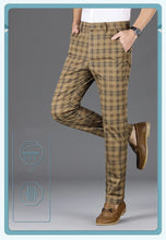 Load image into Gallery viewer, Luxury Brand Men's Stripe Plaid Casual Pants Men Army Green Four Seasons High Quality Business Trousers Men's Slim Straight Pant