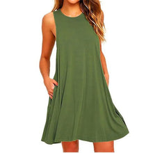 Load image into Gallery viewer, Women's Summer Casual Swing T-Shirt Dresses Beach Cover Up With Pockets Plus Size Loose T-shirt Dress