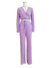 Load image into Gallery viewer, Casual Sets Womens Outfits Fall Clothes 2 Piece Lounge Set Draped Top and Elastic Wrap Pant Sets Outfits Wholesale Dropshipping