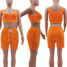 Load image into Gallery viewer, Casual Workout Sets 2 Piece Outfits for Women 2025 Sport Crop Tank Top High Waist Yoga Shorts Leggings Lounge Wear Tracksuit