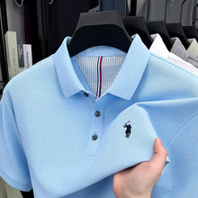 Load image into Gallery viewer, 100% pure cotton high-end brand men's short sleeve polo shirt summer fashion original pony embroidery golf Paul casual T-shirt