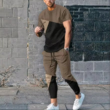 Load image into Gallery viewer, 2024 Summer New Fashionable Men's Football Sportswear 3D Printed Short Sleeve T-shirt Long Pants Street Wear 2-piece Set