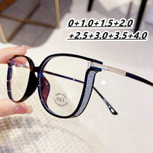 Load image into Gallery viewer, Luxury Far Sight Reading Glasses for Women Blue Light Blocking Computer Eyewear New Trendy Cat Eye Eyeglasses for Women Men