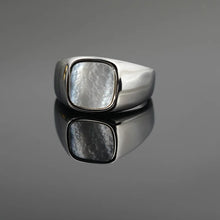 Load image into Gallery viewer, Mens Rings Stainless Steel Square Signet Rings for Men,Pinky Thumb Ring for Dad Father Jewelry Gift for Him,Men's Ring for Biker
