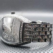 Load image into Gallery viewer, Stainless Steel Men's Watches Luxury Diamond Silver Iced Out Quartz Watch Top Brand 30M Waterproof Big Dial Tonneau Reloj Hombre