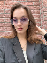 Load image into Gallery viewer, Ruiao Luxury high quality rimless diamond cut nylon lens UV400 Sunglasses fashion square metal legs glasses for men women