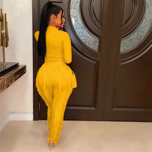Load image into Gallery viewer, Elegant 2 Piece Sets Women Outfit 2024 Autumn Winter Long Sleeve Bodysuit Top and Tassel Pants Matching Sets Conjuntos Femininos