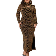Load image into Gallery viewer, Women s Long Sleeve Maxi Dress with V-Neckline and Floral Print Elegant Boho Style Party Dress for Streetwear and Casual Wear