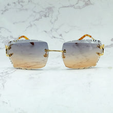 Load image into Gallery viewer, Rimless Sunglasses Men Carter Luxury Designer Vintage Sun Glasses Square Diamond Cut Fashion Shades Eyewear Gafas De Sol