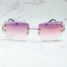 Load image into Gallery viewer, Rimless Sunglasses Men Carter Luxury Designer Vintage Sun Glasses Square Diamond Cut Fashion Shades Eyewear Gafas De Sol