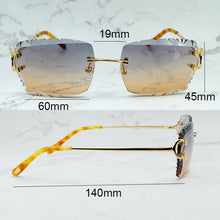 Load image into Gallery viewer, Rimless Sunglasses Men Carter Luxury Designer Vintage Sun Glasses Square Diamond Cut Fashion Shades Eyewear Gafas De Sol